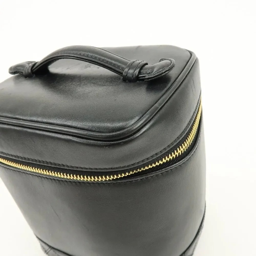 Chanel Vanity Case Lambskin Cosmetic Pouch Black